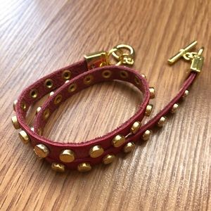Red studded wrap bracelet